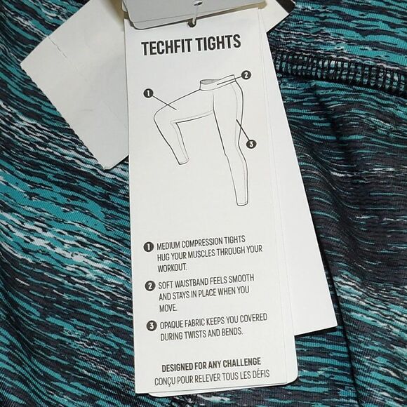 NWT adidas Techfit Training Capri Tights Blue Print - Picture 9 of 9